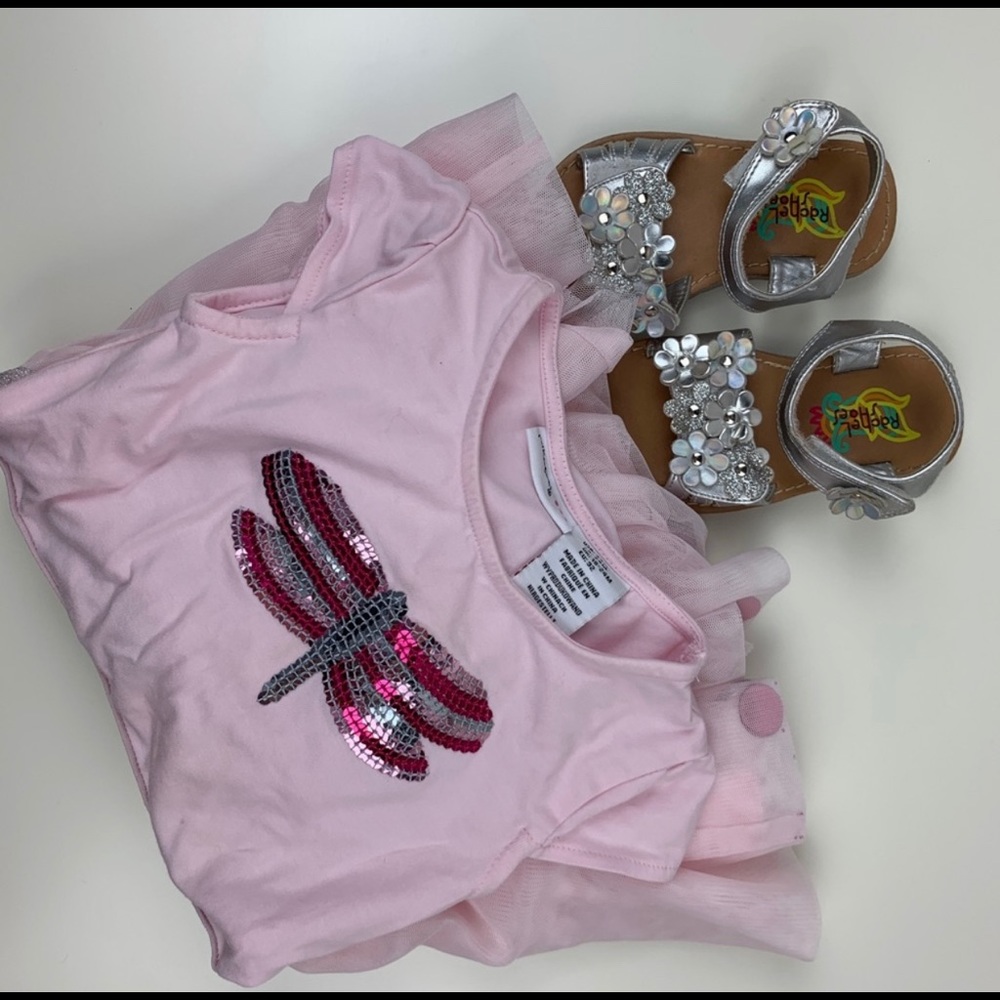Pink dress and sandals bundle